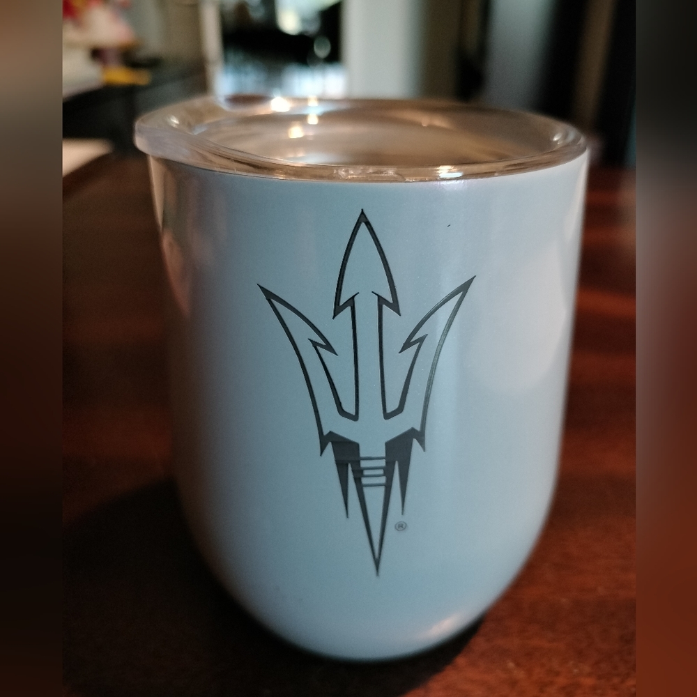ASU Sun Devils White Pearlescent Wine Tumbler